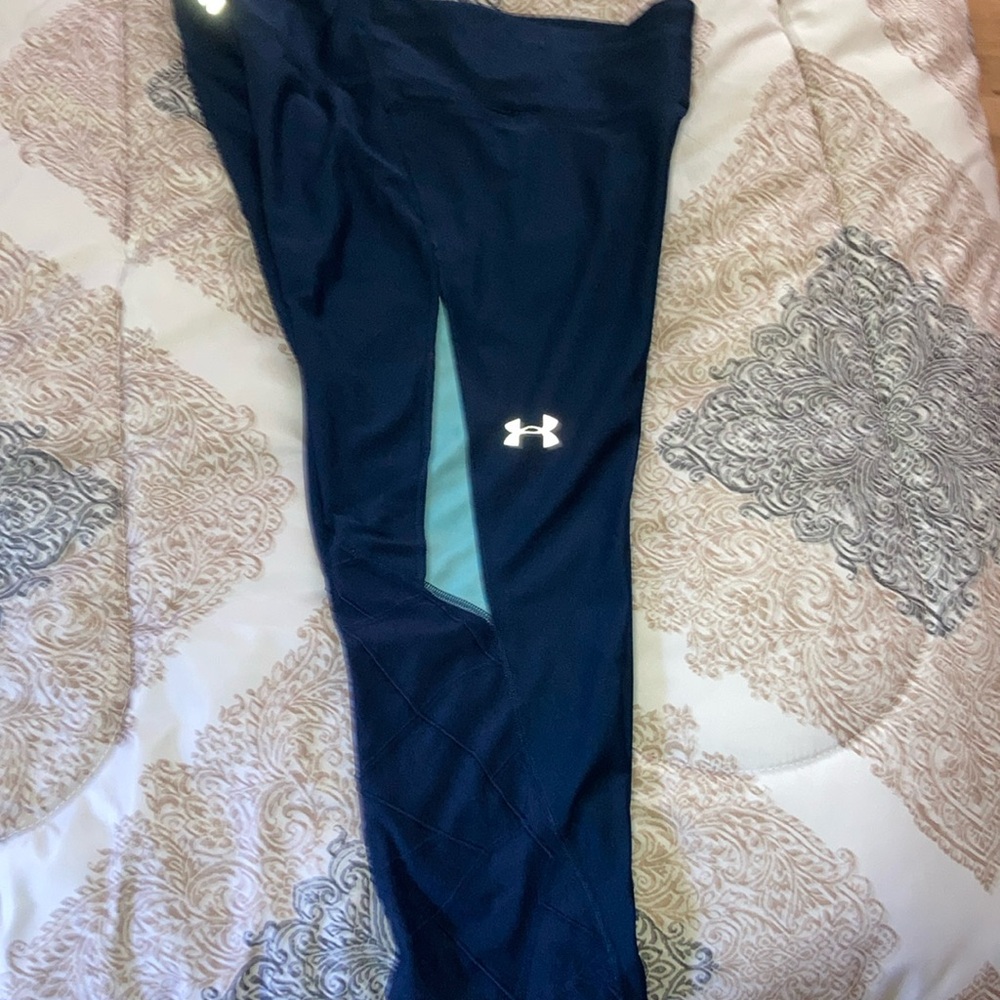 Under armour compression leggings navy blue capris